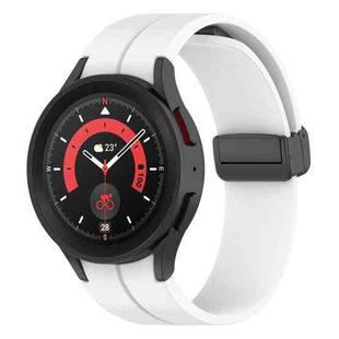 For Samsung Galaxy Watch5 / Watch5 Pro xDfind Fold Magnetic Black Buckle Silicone Watch Band(White)