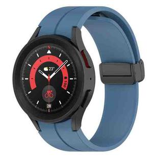 For Samsung Galaxy Watch5 / Watch5 Pro xDfind Fold Magnetic Black Buckle Silicone Watch Band(Blue)