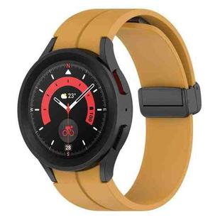 For Samsung Galaxy Watch5 / Watch5 Pro xDfind Fold Magnetic Black Buckle Silicone Watch Band(Yellow)