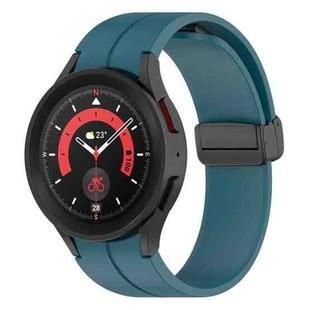 For Samsung Galaxy Watch5 / Watch5 Pro xDfind Fold Magnetic Black Buckle Silicone Watch Band(Dark Blue)