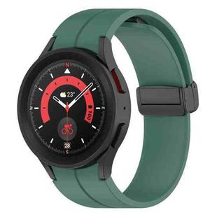 For Samsung Galaxy Watch5 / Watch5 Pro xDfind Fold Magnetic Black Buckle Silicone Watch Band(Dark Green)
