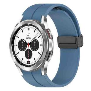 For Samsung Galaxy Watch4 / Watch4 Classic xDfind Fold Magnetic Black Buckle Silicone Watch Band(Blue)