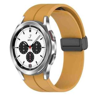 For Samsung Galaxy Watch4 / Watch4 Classic xDfind Fold Magnetic Black Buckle Silicone Watch Band(Yellow)