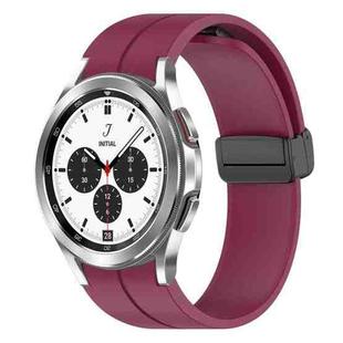 For Samsung Galaxy Watch4 / Watch4 Classic xDfind Fold Magnetic Black Buckle Silicone Watch Band(Wine Red)