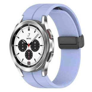 For Samsung Galaxy Watch4 / Watch4 Classic xDfind Fold Magnetic Black Buckle Silicone Watch Band(Light Purple)