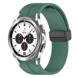 For Samsung Galaxy Watch4 / Watch4 Classic xDfind Fold Magnetic Black Buckle Silicone Watch Band(Dark Green)