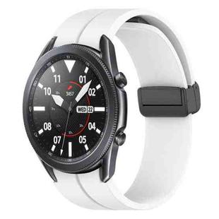 For Samsung Galaxy Watch3 41mm xDfind Fold Magnetic Black Buckle Silicone Watch Band(White)
