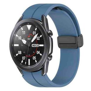 For Samsung Galaxy Watch3 41mm xDfind Fold Magnetic Black Buckle Silicone Watch Band(Blue)