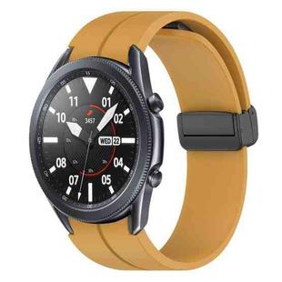 For Samsung Galaxy Watch3 41mm xDfind Fold Magnetic Black Buckle Silicone Watch Band(Yellow)