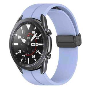 For Samsung Galaxy Watch3 41mm xDfind Fold Magnetic Black Buckle Silicone Watch Band(Light Purple)