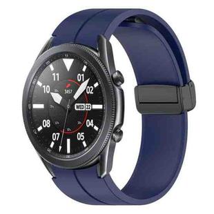 For Samsung Galaxy Watch3 41mm xDfind Fold Magnetic Black Buckle Silicone Watch Band(Midnight Blue)
