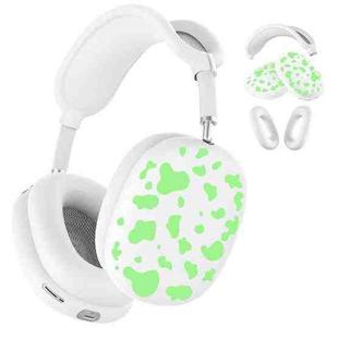 For Apple AirPods Max Cow Texture Headphones Silicone Protective Case(Matcha Green)