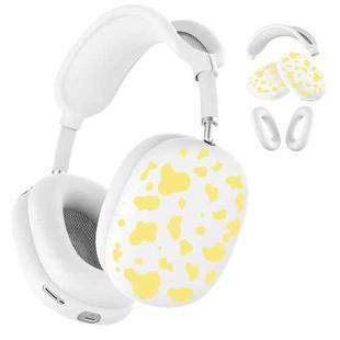 For Apple AirPods Max Cow Texture Headphones Silicone Protective Case(Lemon Yellow)