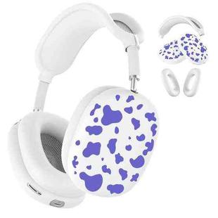 For Apple AirPods Max Cow Texture Headphones Silicone Protective Case(Purple)