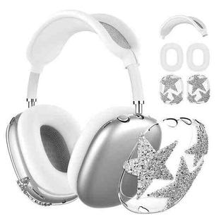 For Apple AirPods Max 3 in 1 Diamond Star Headphones Silicone Protective Case(Transparent)