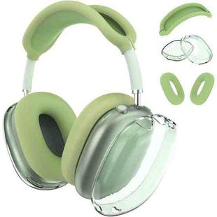 For Apple AirPods Max Headphones Silicone Protective Case(Transparent Matcha Green)