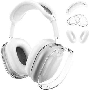 For Apple AirPods Max Headphones Silicone Protective Case(Transparent Silver White)
