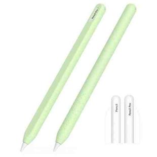 For Apple Pencil 2 / Pro Integrated Anti-roll Silicone Protective Stylus Pen Case(Green)