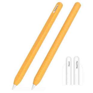 For Apple Pencil 2 / Pro Integrated Anti-roll Silicone Protective Stylus Pen Case(Yellow)