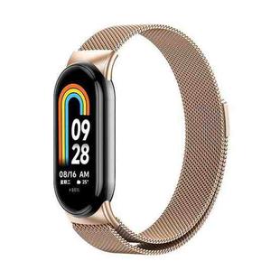 For Xiaomi Mi Band 8 / 8 NFC xDfind Milan Magnetic Stainless Steel Watch Band(Rose Gold)
