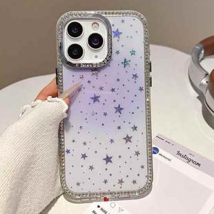 For iPhone 11 Pro Max Holographic Starry Pattern TPU Hybrid IMD Full Coverage Phone Case(Purple)