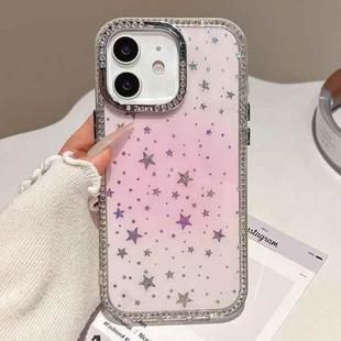 For iPhone 11 Holographic Starry Pattern TPU Hybrid IMD Full Coverage Phone Case(Pink)