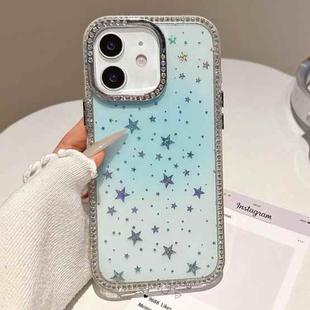 For iPhone 11 Holographic Starry Pattern TPU Hybrid IMD Full Coverage Phone Case(Blue)