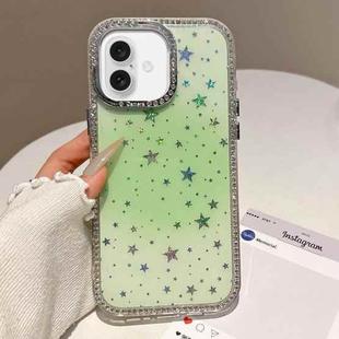 For iPhone 17 Holographic Starry Pattern TPU Hybrid IMD Full Coverage Phone Case(Green)