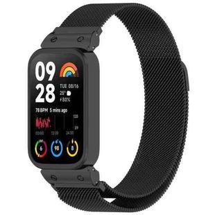 For Xiaomi Smart Band 9 Pro / 8 Pro xDfind Watch Frame Integrated Milan Magnetic Metal Watch Band(Black)