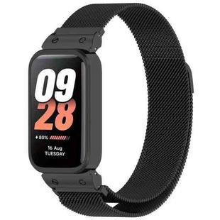 For Redmi Band 2 / Xiaomi Smart Band 8 Active xDfind Watch Frame Integrated Milan Magnetic Metal Watch Band(Black)