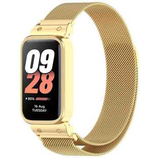 For Redmi Band 2 / Xiaomi Smart Band 8 Active xDfind Watch Frame Integrated Milan Magnetic Metal Watch Band(Gold)