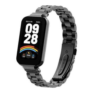 For Redmi Band 3 / Xiaomi Smart Band 9 Active xDfind Watch Frame Integrated Three Beads Metal Watch Band(Black)