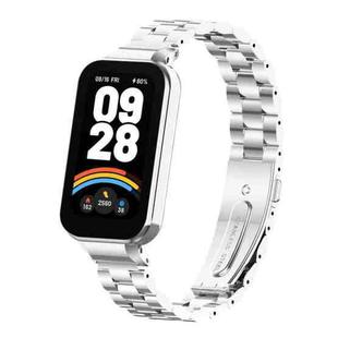 For Redmi Band 3 / Xiaomi Smart Band 9 Active xDfind Watch Frame Integrated Three Beads Metal Watch Band(Silver)