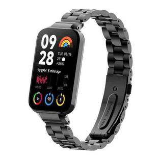 For Xiaomi Mi Band 8 Pro xDfind Watch Frame Integrated Three Beads Metal Watch Band(Black)