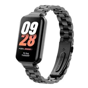 For Redmi Band 2 / Xiaomi Smart Band 8 Active xDfind Watch Frame Integrated Three Beads Metal Watch Band(Black)