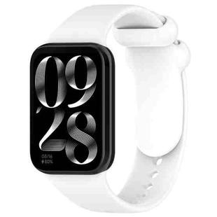 For Xiaomi Smart Band 9 Pro / 8 Pro xDfind Solid Color Black Buckle Silicone Watch Band(White)
