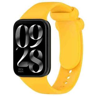 For Xiaomi Smart Band 9 Pro/8 Pro/Redmi Watch 5/4 xDfind Solid Color Black Buckle Silicone Watch Band(Yellow)