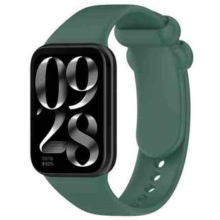 For Xiaomi Smart Band 9 Pro/8 Pro/Redmi Watch 5/4 xDfind Solid Color Black Buckle Silicone Watch Band(Dark Green)