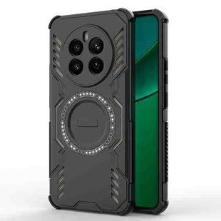 For Realme 12+ 5G Global / P1 5G Global Butterfly Armor MagSafe Magnetic Ring Shockproof Phone Case(Black)