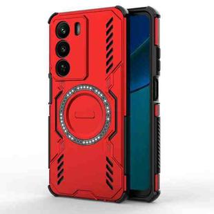 For Realme C73 5G Global Butterfly Armor MagSafe Magnetic Ring Shockproof Phone Case(Red)