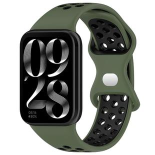 For Redmi Watch 5 / Redmi Watch 4 xDfind Dual Color Butterfly Buckle Silicone Watch Band(Olive Green Black)