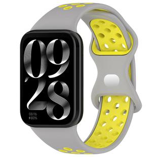 For Redmi Watch 5 / Redmi Watch 4 xDfind Dual Color Butterfly Buckle Silicone Watch Band(Gray Yellow)