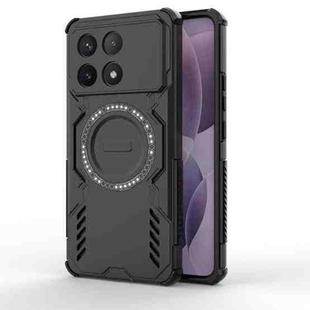 For Redmi K70 5G Butterfly Armor MagSafe Magnetic Ring Shockproof Phone Case(Black)