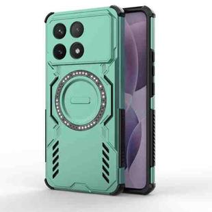 For Redmi K70 5G Butterfly Armor MagSafe Magnetic Ring Shockproof Phone Case(Light Green)