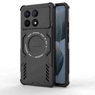 For Redmi K70E 5G Butterfly Armor MagSafe Magnetic Ring Shockproof Phone Case(Black)