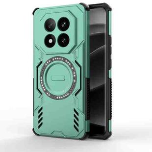 For Redmi Note 14 Pro+ 5G Butterfly Armor MagSafe Magnetic Ring Shockproof Phone Case(Light Green)