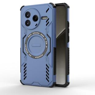For Redmi K80 5G Butterfly Armor MagSafe Magnetic Ring Shockproof Phone Case(Blue)