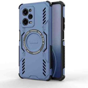 For Redmi Note 12 Pro 5G Global Butterfly Armor MagSafe Magnetic Ring Shockproof Phone Case(Blue)