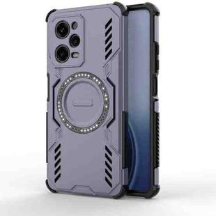 For Redmi Note 12 Pro 5G Global Butterfly Armor MagSafe Magnetic Ring Shockproof Phone Case(Purple)