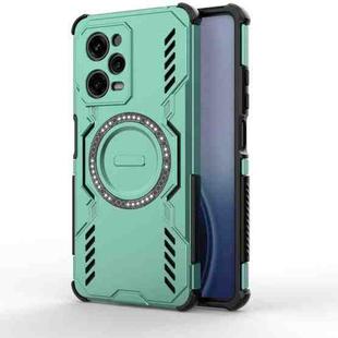 For Redmi Note 12 Pro 5G Global Butterfly Armor MagSafe Magnetic Ring Shockproof Phone Case(Light Green)